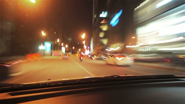 Driving time lapse night in Kuala Lumpur city.