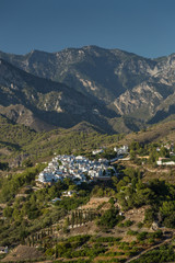 Spanish village in mountain foothill