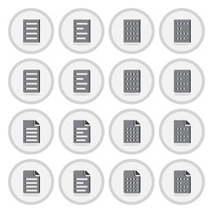Vector of flat icon, document set on isolated background