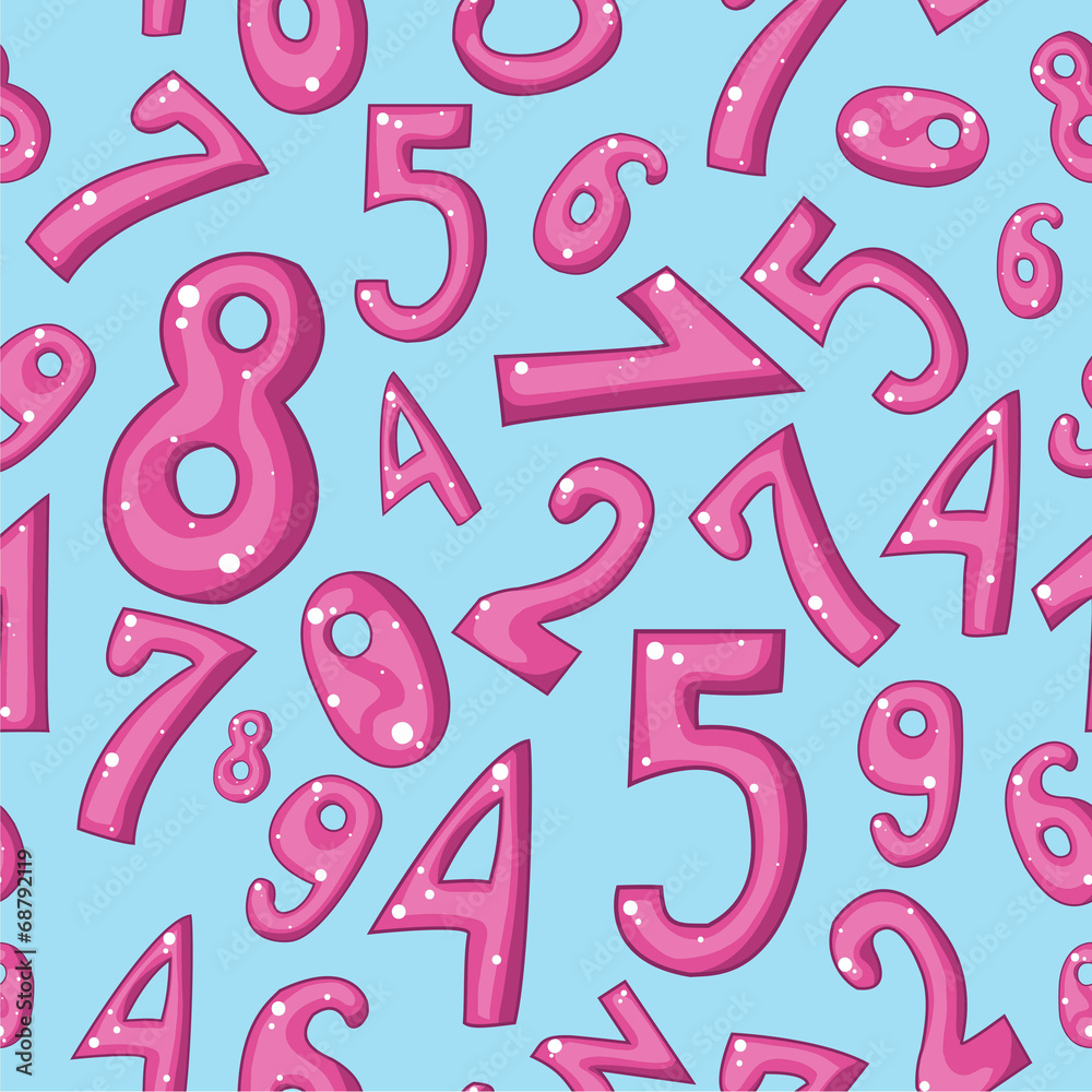 Fototapete seamless pattern with numbers