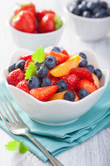 fruit salad with strawberry blueberry apricot