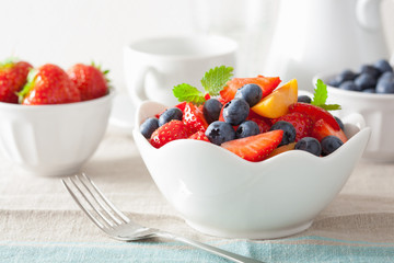 fruit salad with strawberry blueberry apricot