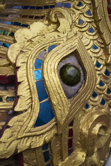 Decorated pattern at balustrade of the Thai temple