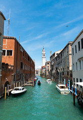 Obraz premium Venice cityscape, San Giorgio dei Greci water canal and church