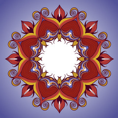 Round lace pattern with natural elements.