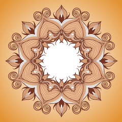 Round lace pattern with natural elements.