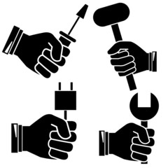 hand holding tools