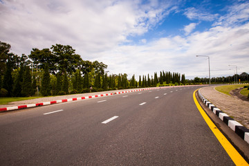 The beautiful Straight asphalt road.