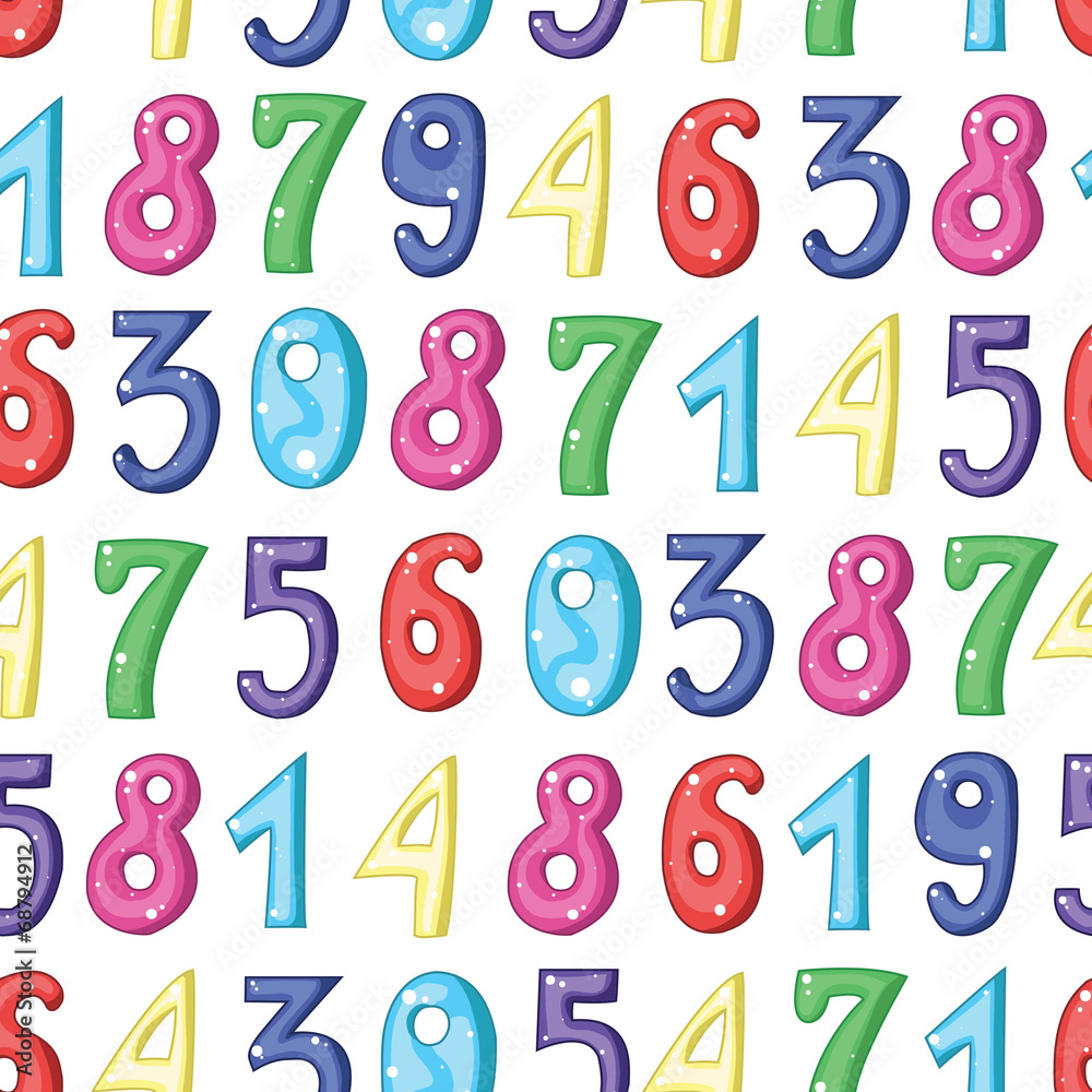 Fototapete seamless pattern with numbers