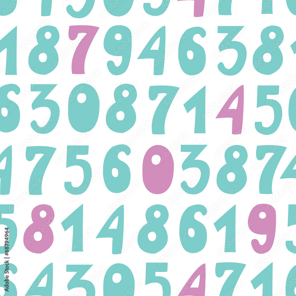 Fototapete seamless pattern with numbers