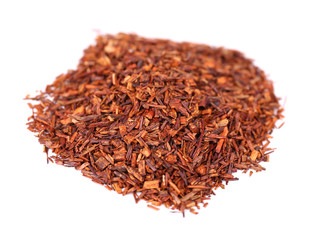 Dried rooibos tea, isolated on white