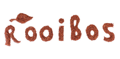 Dried rooibos tea, isolated on white