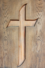 cross in church door