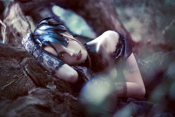 Beautiful, romantic gothic styled woman