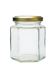 empty glass jar with metal lid