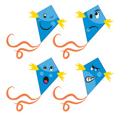 set kites with funny faces