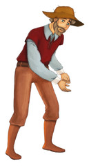 Cartoon medieval farmer - illustration for children