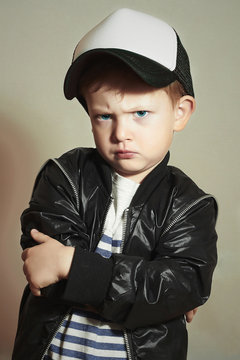 little boy.Hip-Hop Style. fashion children.young Rapper