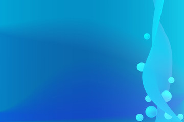 Elegant blue waves and bubbles Vector background