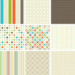 seamless retro patterns collection