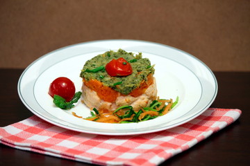 tortino di salmone,broccoli e carote