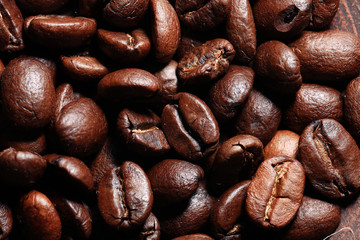 Arabica coffee beans texture