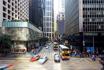 hong kong finance district - obrazy, fototapety, plakaty