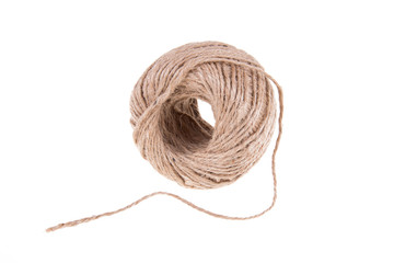 Ball of twine on a white background