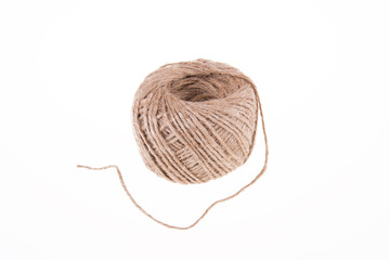 Ball of twine on a white background