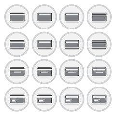 Vector of flat icon, credit card set on isolated background