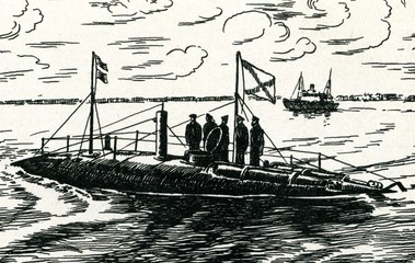 First Russian battle submarine "Delfin" © Juulijs