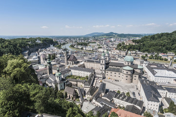 Fototapeta na wymiar Salzburg general view from Salzburg Fortress (Festung Hohenzalsb