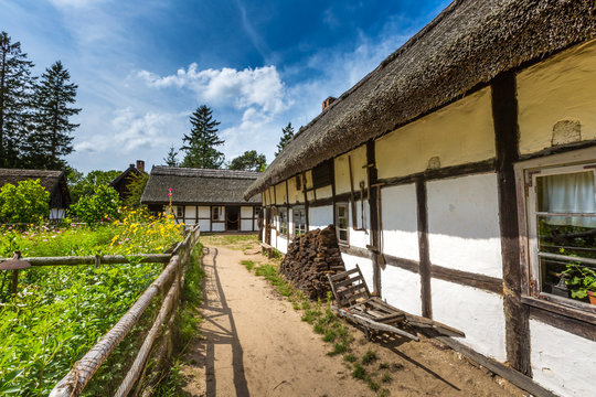 Old wooden house in Kluki, Poland