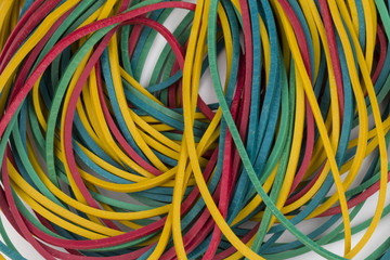 Colorful rubber bands - Stock Image macro.