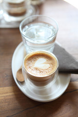 coffee on wood background