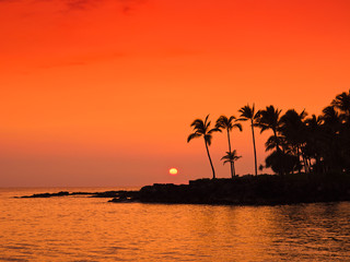 Obraz na płótnie Canvas ハワイ島の夕陽