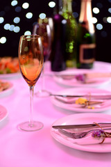 Table setting in restaurant