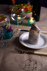 Table setting in restaurant