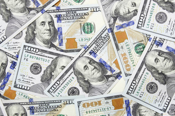 one hundred dollars banknotes background (new 2013 edition)