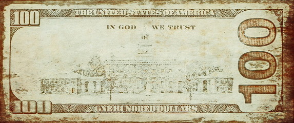 Fototapeta premium old grunge one hundred dollar bill