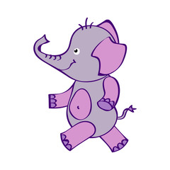 Cute Elephant - Vector File EPS10 Hand-drawn cartoon