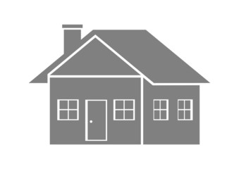 Grey house icon on white background