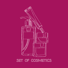 set of cosmetics for skin care