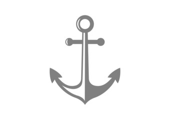 Grey anchor icon on white background - 68806592