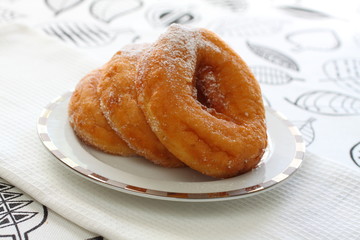 Donuts with powdered sugar
