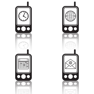 Mobile Phone Black Vector Icons