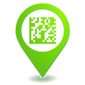 flash code sur symbole localisation vert