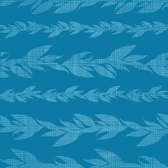 Blue vines stripes textile textured seamless pattern background