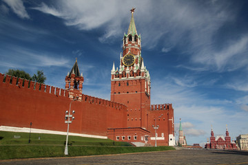 The Spasskaya Tower, Moscow - obrazy, fototapety, plakaty
