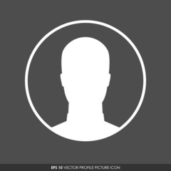 Male avatar profile picture icon in circle on gray background